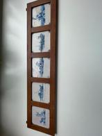 Oude tegeltjes in houten lijst, Antiek en Kunst, Ophalen of Verzenden