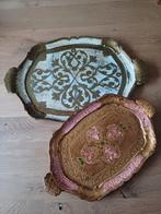 Te koop: 2 mooie vintage Florentijnse/Venetiaanse dienbladen, Ophalen of Verzenden