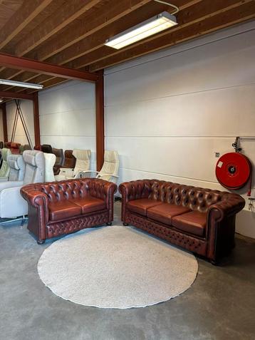 Chesterfield bankstel set bank 3 en 2 zits vintage Z.G.A.N. beschikbaar voor biedingen