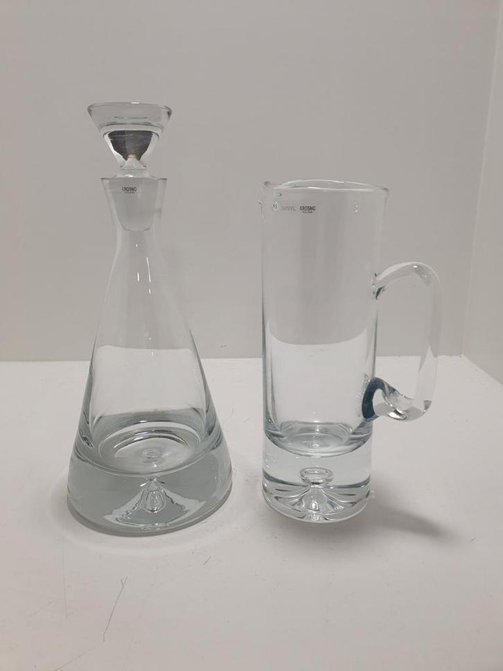 Krosno Bonny Karaf en Waterkan - Uitstekende Staat, Antiek en Kunst, Antiek | Glas en Kristal, Ophalen of Verzenden