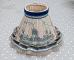 Oude Delfsblauwe Lampenkap met Tule, Ophalen of Verzenden