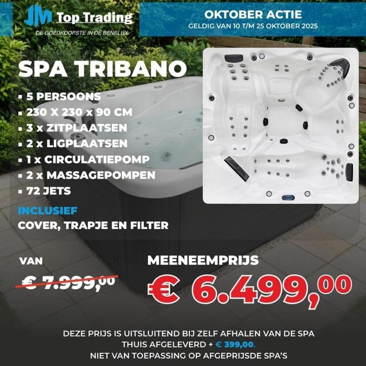 Jacuzzi Tribano (Balboa) 5 persoons- oktober actie!!, Tuin en Terras, Zwembad-toebehoren, Nieuw, Afdekzeil, Ophalen