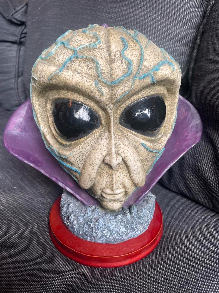 Zeer zeldzaam handgemaakte bust alien, Antiek en Kunst, Kunst | Beelden en Houtsnijwerken, Ophalen of Verzenden