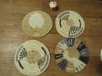 4 Boho decoratie schijven gras 26 cm + klein accessoresbakje, Huis en Inrichting, Ophalen of Verzenden, Nieuw
