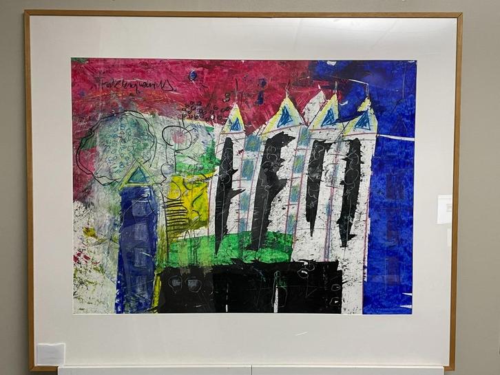 Frank Lengvenius - gemengde techniek op papier, Antiek en Kunst, Kunst | Schilderijen | Abstract, Ophalen
