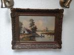 Antiek schilderij HOLLANDS LANDSCHAP, Antiek en Kunst, Ophalen of Verzenden