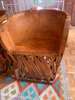 Twee mexicaanse leren stoelen, Huis en Inrichting, Stoelen, Ophalen, Gebruikt, Twee, Bruin