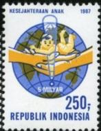 Indonesië 1987 - ZBL 1295-1296 - Nationale Dag van het Kind, Postzegels en Munten, Postzegels | Azië, Zuidoost-Azië, Verzenden