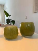 Dutz vaasjes/windlichten set groen, Huis en Inrichting, Woonaccessoires | Vazen, Ophalen of Verzenden, Minder dan 50 cm, Groen