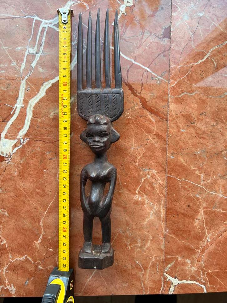 Liberiaanse Kam met Vrouwfiguur, ca. 1960-1970, Antiek en Kunst, Kunst | Niet-Westerse kunst, Ophalen of Verzenden