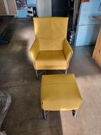 CHARLY fauteuil met HOCKER, Ophalen of Verzenden, Zo goed als nieuw, 50 tot 75 cm, Leer