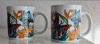 Twee Vintage Bekers met Bloemen en Vlinders, Ophalen of Verzenden, Overige stijlen, Kop(pen) en/of Schotel(s)