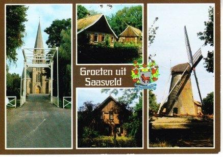 SAASVELD,- R.K. Kerk-Molen- Camping Holtkamp. 08-12, Verzamelen, Ansichtkaarten | Nederland, Ongelopen, Overijssel, 1980 tot heden