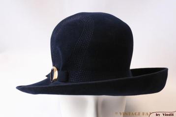 Vintage Dameshoed Tillmann en Steinrich blauw 54 = XS   beschikbaar voor biedingen