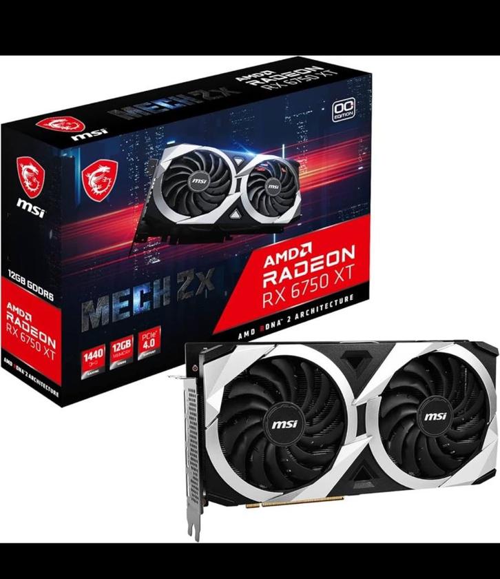 ATI AMD Radeon RX 6750 XT (MSI), Computers en Software, Videokaarten, Refurbished, AMD, PCI-Express 4.0, GDDR6, DisplayPort, Ophalen of Verzenden