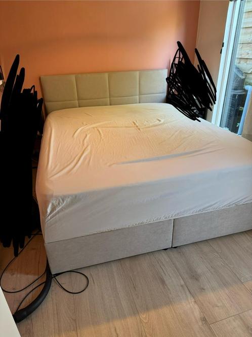 Boxpsring met opbergruimte beige stijlvol incl topper, Huis en Inrichting, Slaapkamer | Boxsprings, Nieuw, 160 cm, 200 cm, Tweepersoons