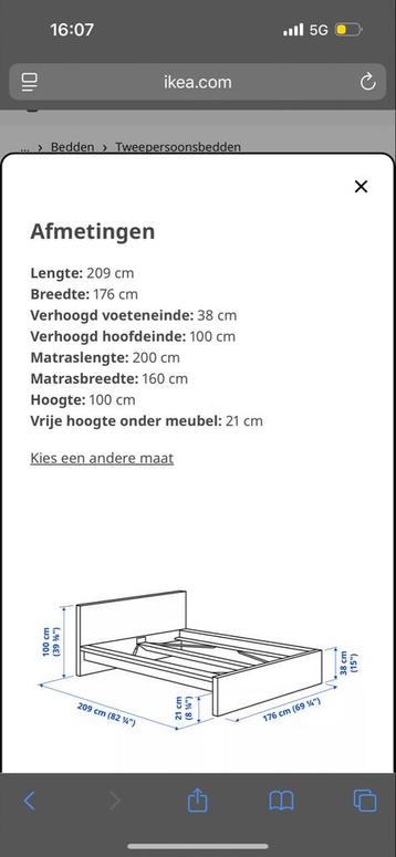 Zwarte Malm Bedframe - IKEA - afbeelding 2
