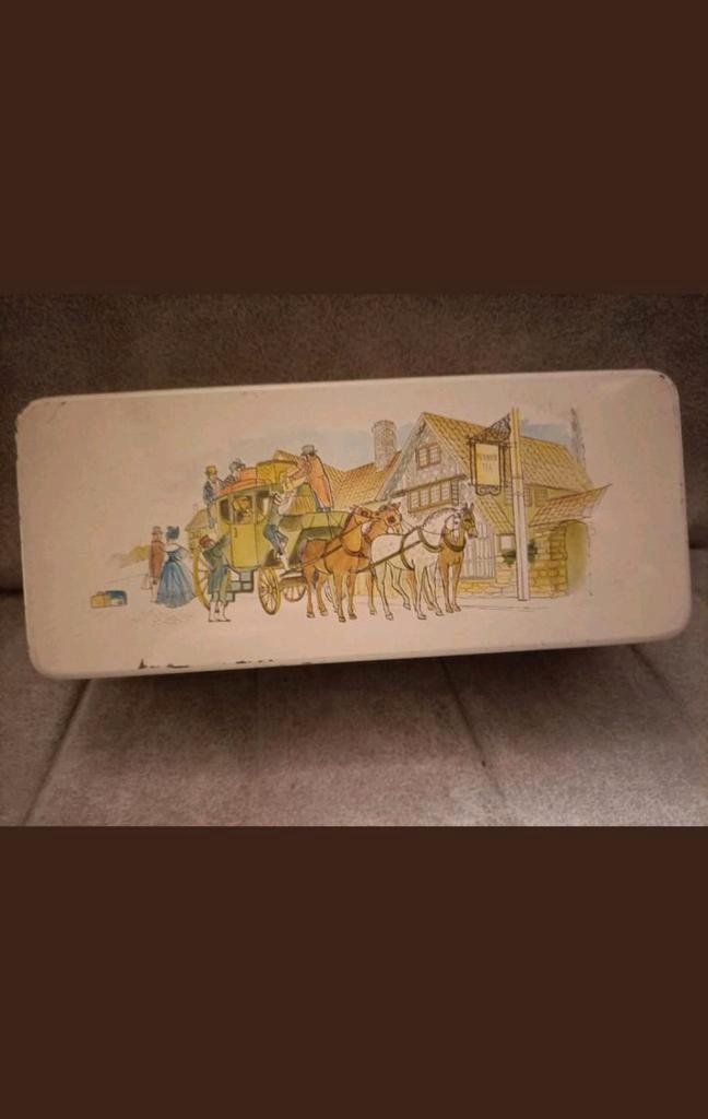 Mooi Vintage Blikje met Afbeelding, Verzamelen, Blikken, Gebruikt, Ophalen of Verzenden