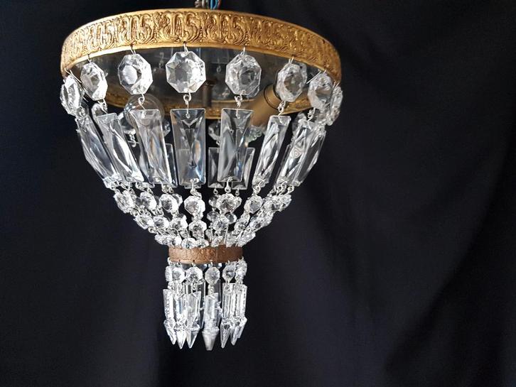 Plafonnière, Huis en Inrichting, Lampen | Kroonluchters, Gebruikt, Glas, Metaal, Ophalen of Verzenden