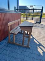 Eiken schoolbank, Huis en Inrichting, Banken | Bankstellen, Ophalen of Verzenden, Gebruikt, Minder dan 150 cm