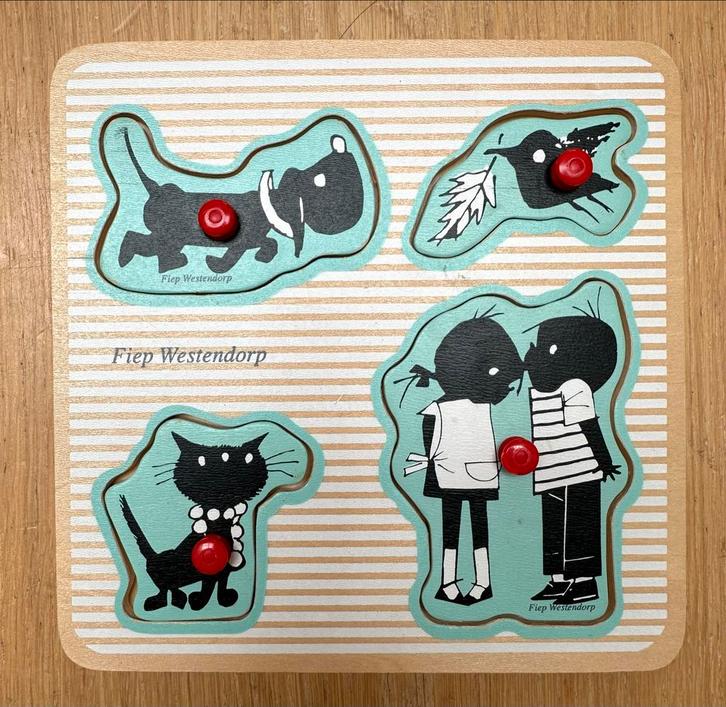 Jip en Janneke Houten Puzzel, Kinderen en Baby's, Speelgoed | Kinderpuzzels, Zo goed als nieuw, 6 maanden tot 2 jaar, Minder dan 10 stukjes