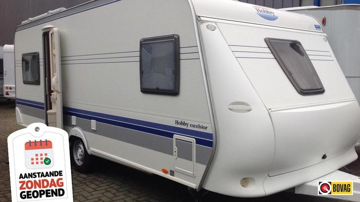 Hobby Excelsior 560 UFE, Caravans en Kamperen, Caravans, tot en met 4, Rondzit, Hobby, Frans bed, Overige typen, Disselslot, Gascomfoor
