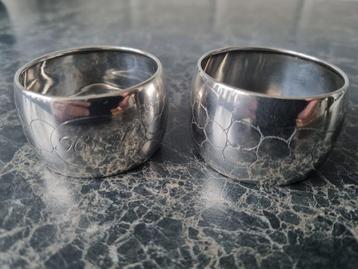 Oude Zilveren Servetringen - Gemerkt - beschikbaar voor biedingen