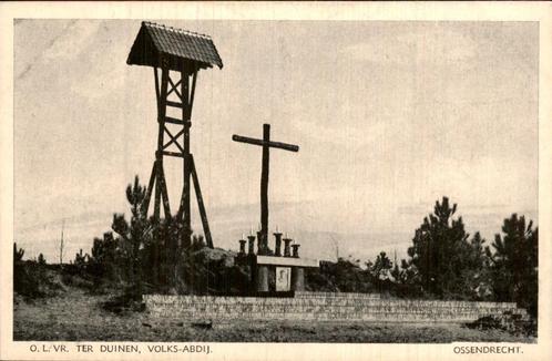 Volksabdij Ossendrecht met kruis en klokkentoren, Verzamelen, Ansichtkaarten | Nederland, Ongelopen, Noord-Brabant, 1940 tot 1960