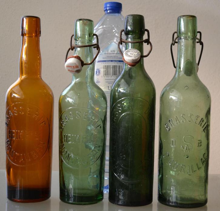 8 oude beugelflessen beugelfles frans b13, Antiek en Kunst, Curiosa en Brocante, Ophalen