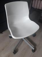 Witte Bureaustoel op Wielen, Huis en Inrichting, Bureaustoelen, Ophalen, Gebruikt, Wit, Bureaustoel