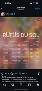 2 Tickets Rüfüs du Sol Paris, Tickets en Kaartjes, Twee personen, Juni