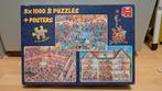 Jan van Haasteren 3x1000 Puzzels + Posters, Ophalen of Verzenden, 500 t/m 1500 stukjes, Zo goed als nieuw, Legpuzzel