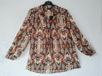 Nieuwe  Bruine Multicolour Voile YESTA Tuniek Mt X-0 44/46 beschikbaar voor biedingen