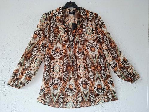 Nieuwe  Bruine Multicolour Voile YESTA Tuniek Mt X-0 44/46, Kleding | Dames, Grote Maten, Nieuw, Blouse of Tuniek, Overige kleuren