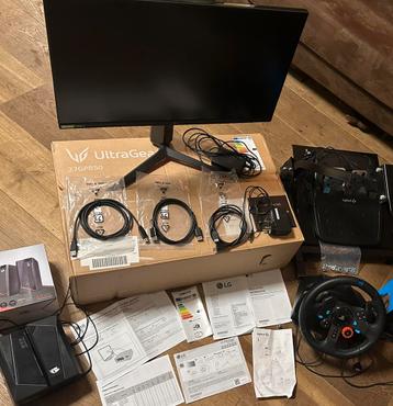LG UtraGear 27 + Logitech G29 Racing Stuur + Force Shifter beschikbaar voor biedingen