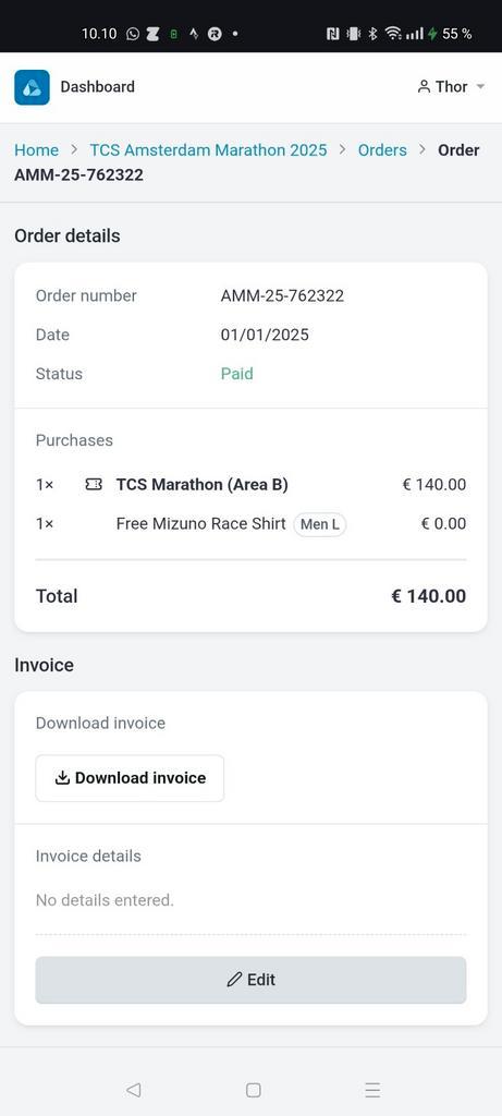 Amsterdam Marathon ticket, Tickets en Kaartjes, Overige Tickets en Kaartjes, Eén persoon