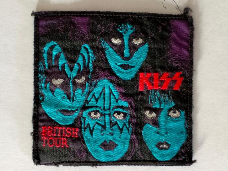 Kiss British Tour vintage glamrock rock muziek patch USED, Verzamelen, Muziek, Artiesten en Beroemdheden, Gebruikt, Kleding, Ophalen of Verzenden