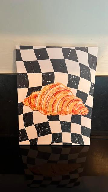 Klein schilderijtje croissant beschikbaar voor biedingen