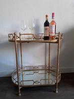 Drankentafeltje Vintage, Huis en Inrichting, Tafels | Bijzettafels, Ophalen, Gebruikt, 55 tot 75 cm, Glas