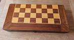Mahoniehouten backgammon en damspel in cassette, Hobby en Vrije tijd, Gezelschapsspellen | Bordspellen, Ophalen of Verzenden, Gebruikt