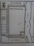 gravure plattegrond Edam en Leerdam, Caspar Merian, 1670, Verzenden