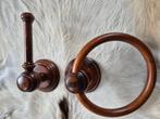 Houten wc-rolhouder en handdoekring, Ophalen of Verzenden, Zo goed als nieuw, Overige typen