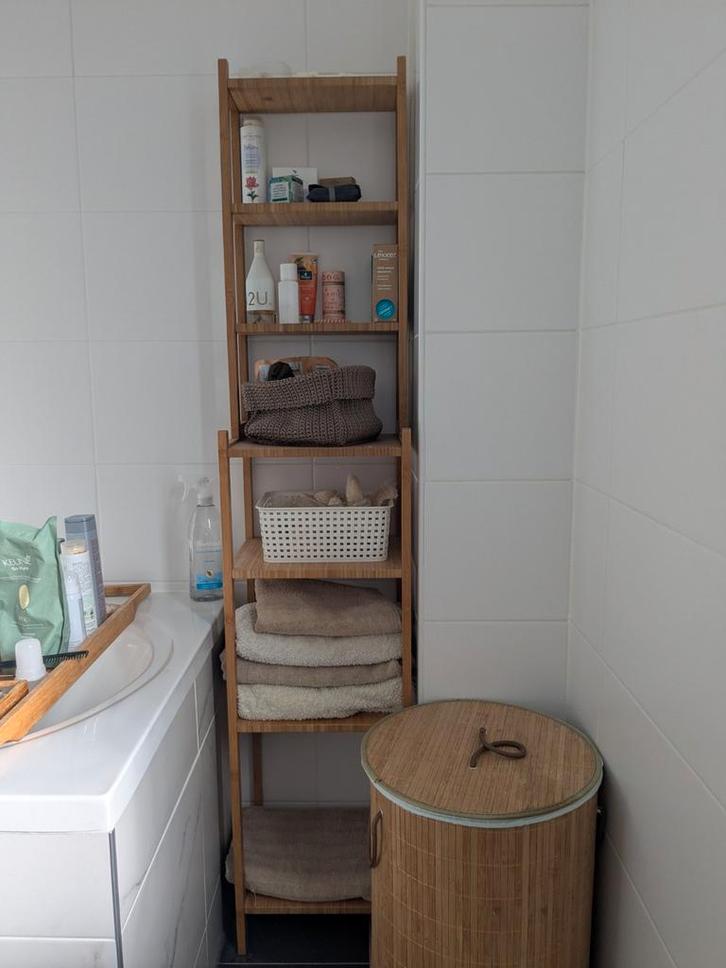 IKEA RÅGRUND Badkamermeubel - Bamboe, Huis en Inrichting, Badkamer | Badkamermeubels, Zo goed als nieuw, (Half)hoge kast, 150 tot 200 cm