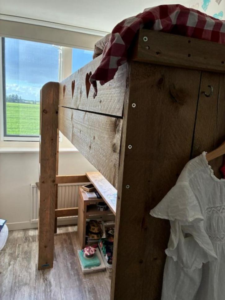 Jorg Steigerhout Hoogslaper met Bureau, Kinderen en Baby's, Kinderkamer | Stapelbedden en Hoogslapers, Gebruikt, Hoogslaper, Ophalen