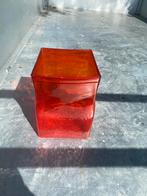Finse Oranje grote Vaas , handmade, afgeslepen pontil,  Vint, Antiek en Kunst, Antiek | Glas en Kristal, Ophalen of Verzenden