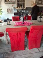 6 Rode Eetkamerstoelen, Gebruikt, Ophalen of Verzenden, Vijf, Zes of meer stoelen, Rood