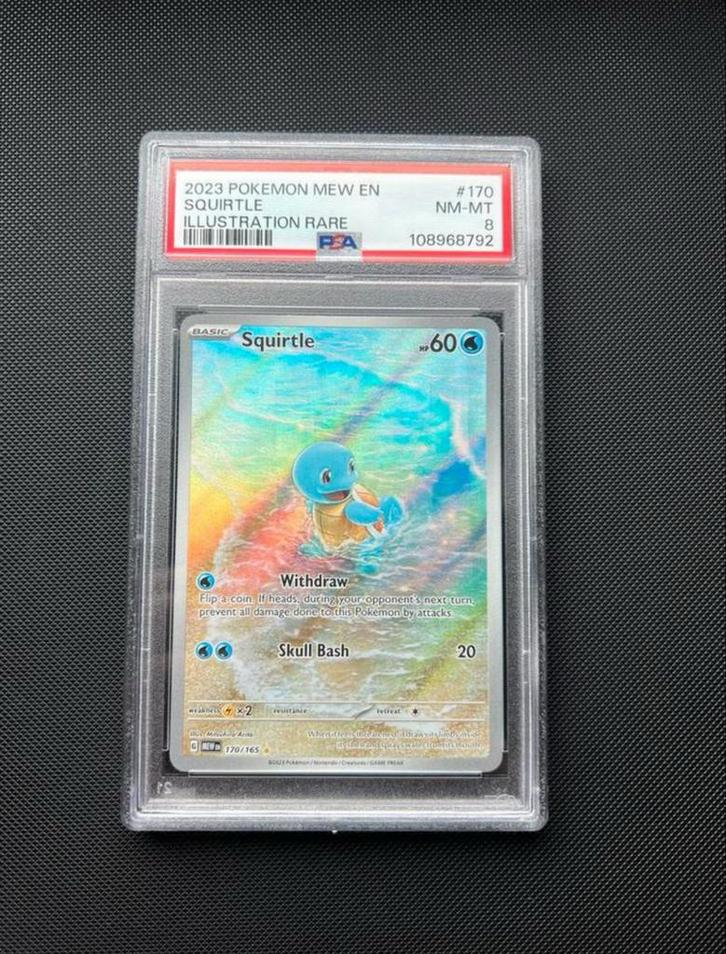 Squirtle 151 170/165 PSA 8, Hobby en Vrije tijd, Verzamelkaartspellen | Pokémon, Zo goed als nieuw, Losse kaart, Ophalen of Verzenden