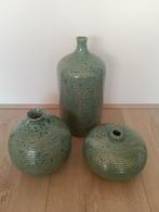 Vazen, Ophalen of Verzenden, Minder dan 50 cm, Groen, Glas