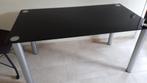 Zwarte glazen tafel, Ophalen, Gebruikt, 100 tot 150 cm, Design