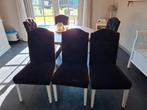 6 Landelijke Eetkamerstoelen, Huis en Inrichting, Stoelen, Ophalen, Zwart, Vier